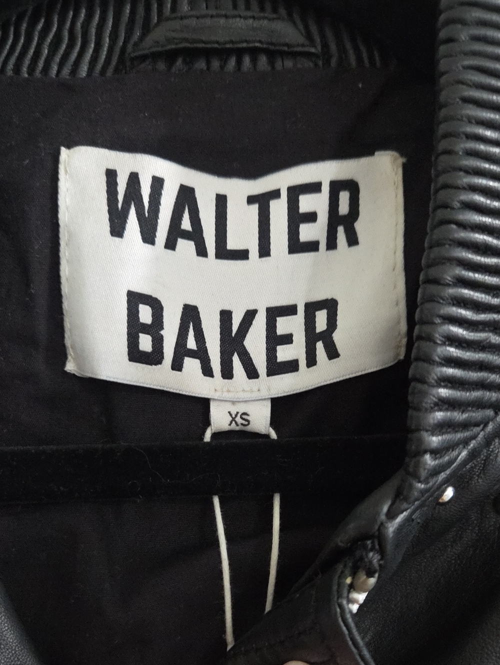 Walter Baker Zena Black Leather Studded Bomber Jacket Silver Extra Small NWT - Picture 8 of 17
